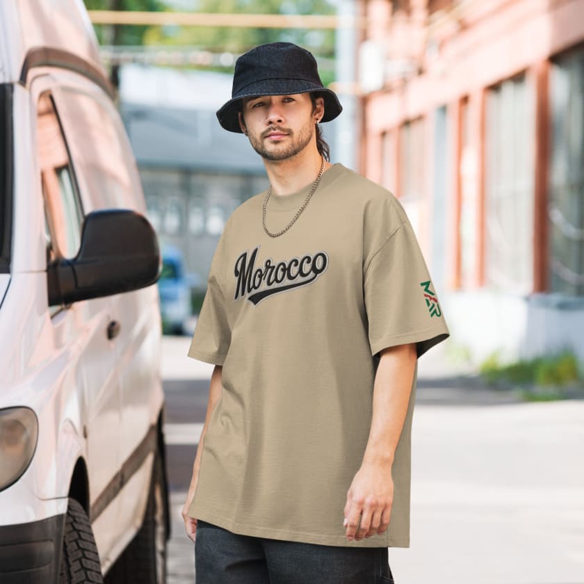 T-shirt oversize beige MOROCCO brodé MAR