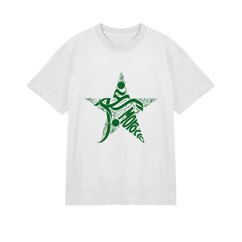 T-Shirt Oversize Blanc étoile du Maroc verte