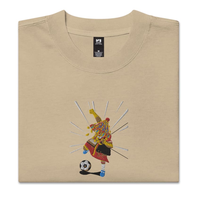 T-shirt oversize délavé Captain Guerrabe Brodé foot Maroc