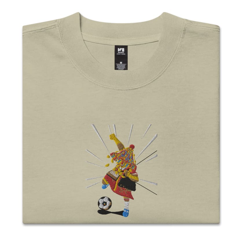 T-shirt oversize délavé Captain Guerrabe Brodé foot Maroc