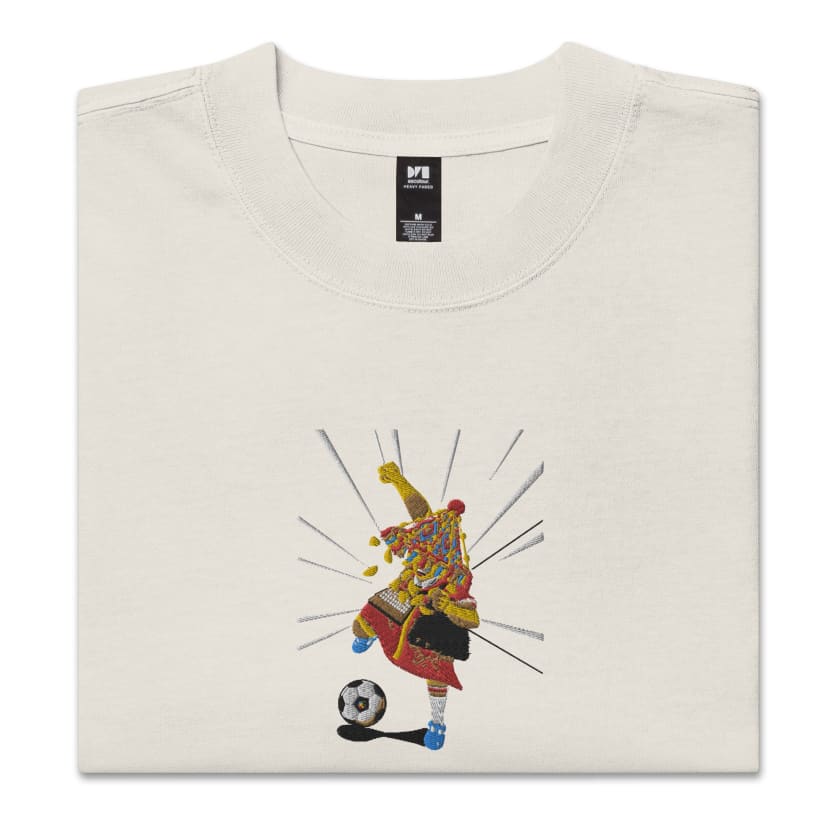 T-shirt oversize délavé Captain Guerrabe Brodé foot Maroc