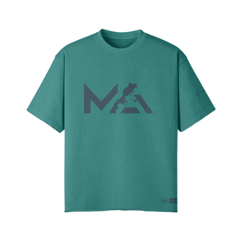 T-Shirt Oversize Logo MA Brand Maroco bleu pétrole