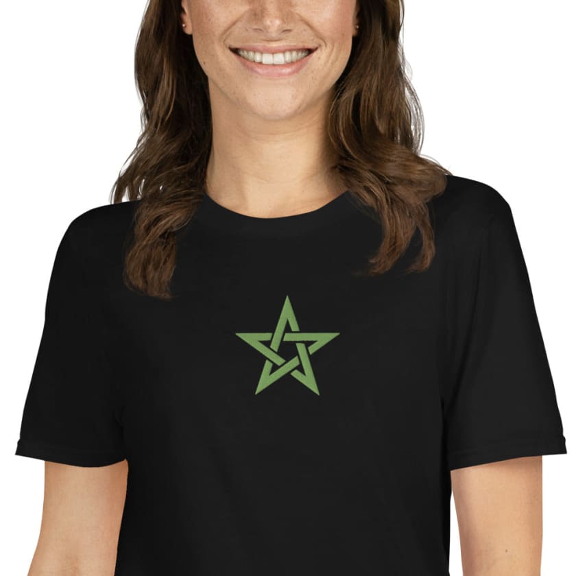 T-shirt Personnalisé Brodé étoile verte du Maroc Unisexe