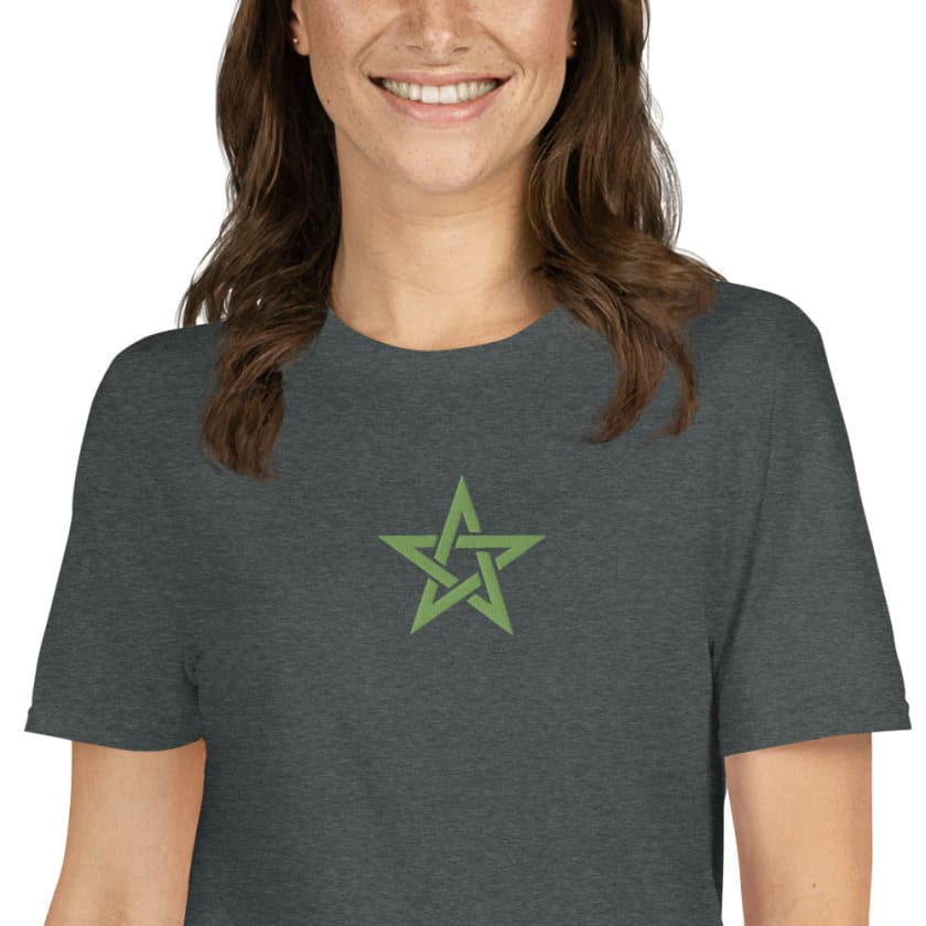 T-shirt Personnalisé Brodé étoile verte du Maroc Unisexe