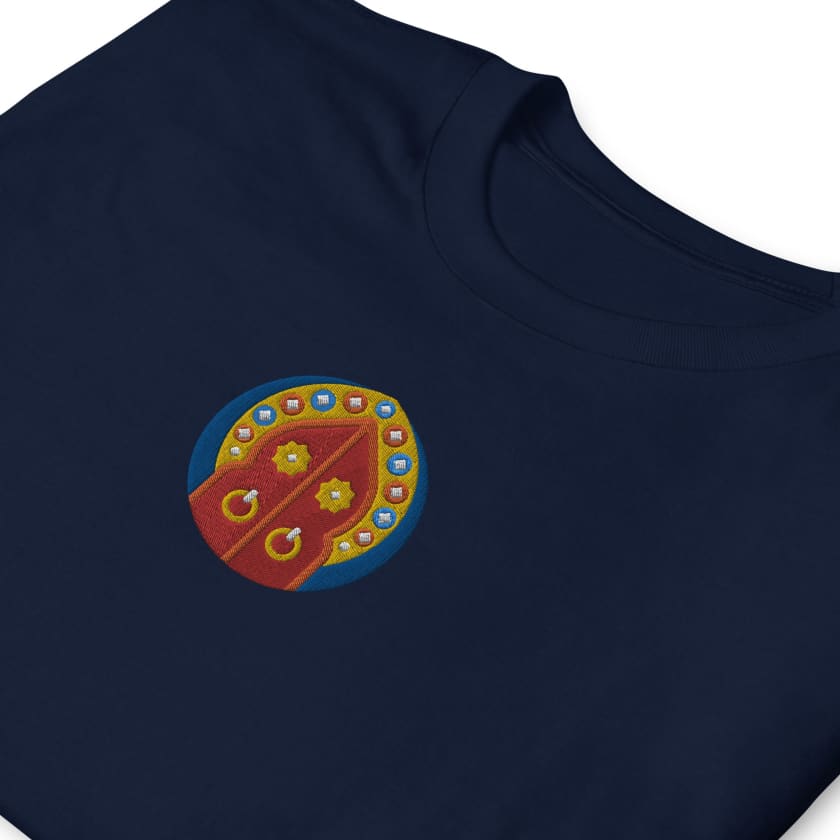 T-shirt Personnalisé Brodé Porte Marocaine Unisexe à Manches