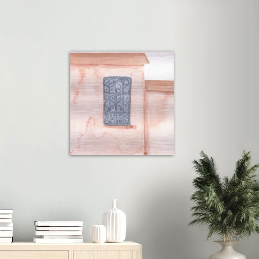Tableau maison marocaine Aquarelle Impression en aluminium 