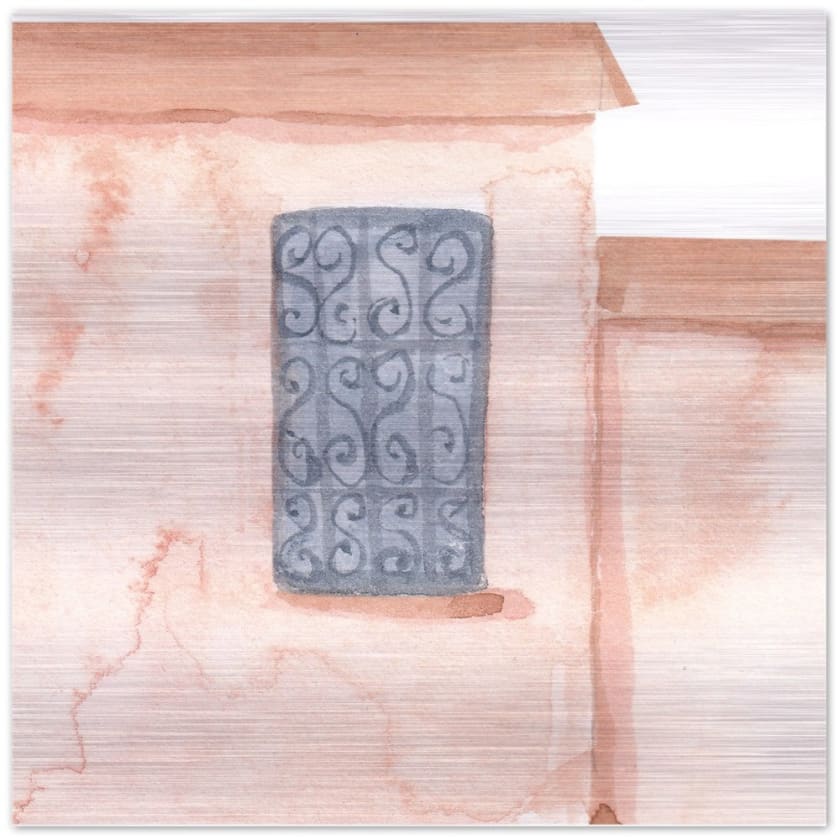 Tableau maison marocaine Aquarelle Impression en aluminium 