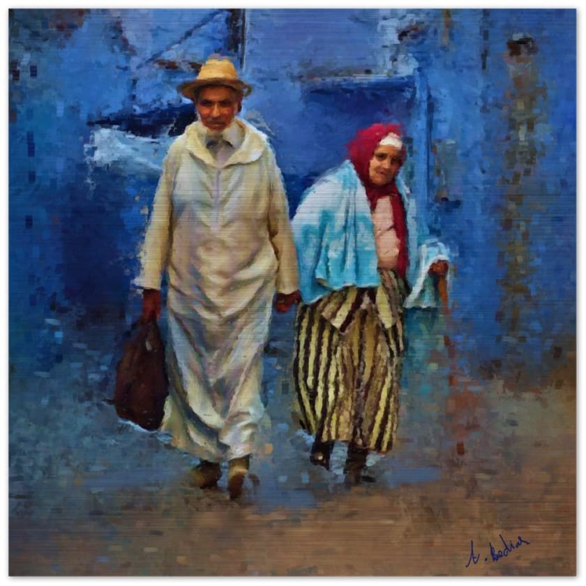 Tableau Maroc Cefchouane Impression en aluminium brossé - 