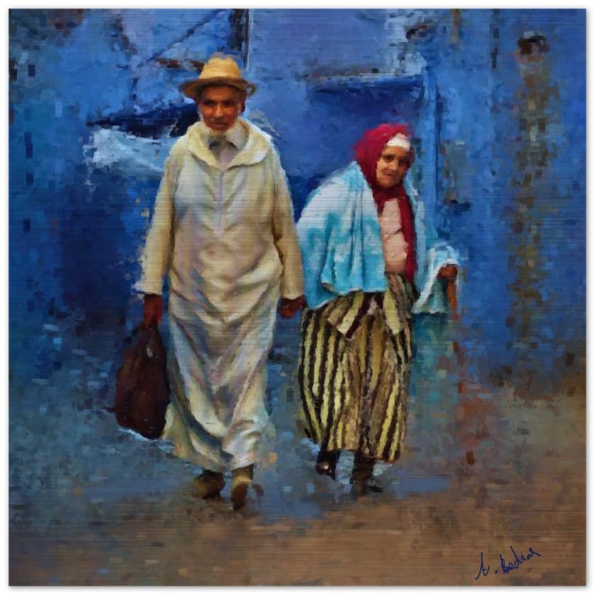 Tableau Maroc Cefchouane Impression en aluminium brossé - 