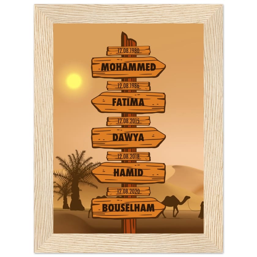 Tableau personnalisé Famille Désert Maroc poster encadré en