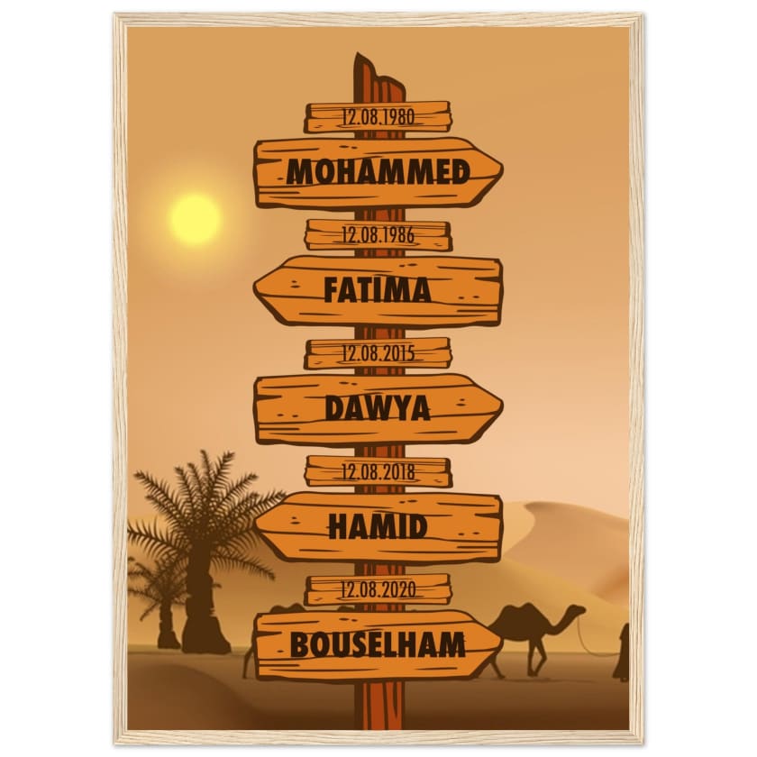 Tableau personnalisé Famille Désert Maroc poster encadré en