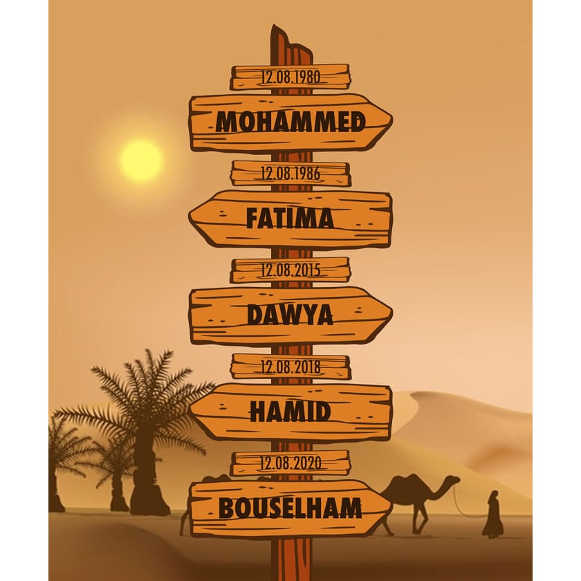 Tableau personnalisé Famille Désert Maroc poster encadré en