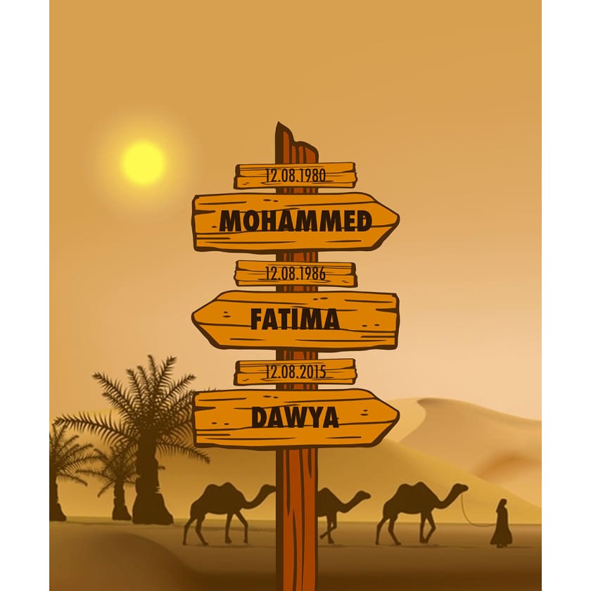 Tableau personnalisé Famille Désert Maroc poster encadré en