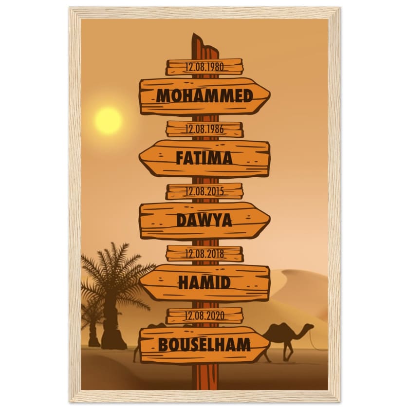 Tableau personnalisé Famille Désert Maroc poster encadré en