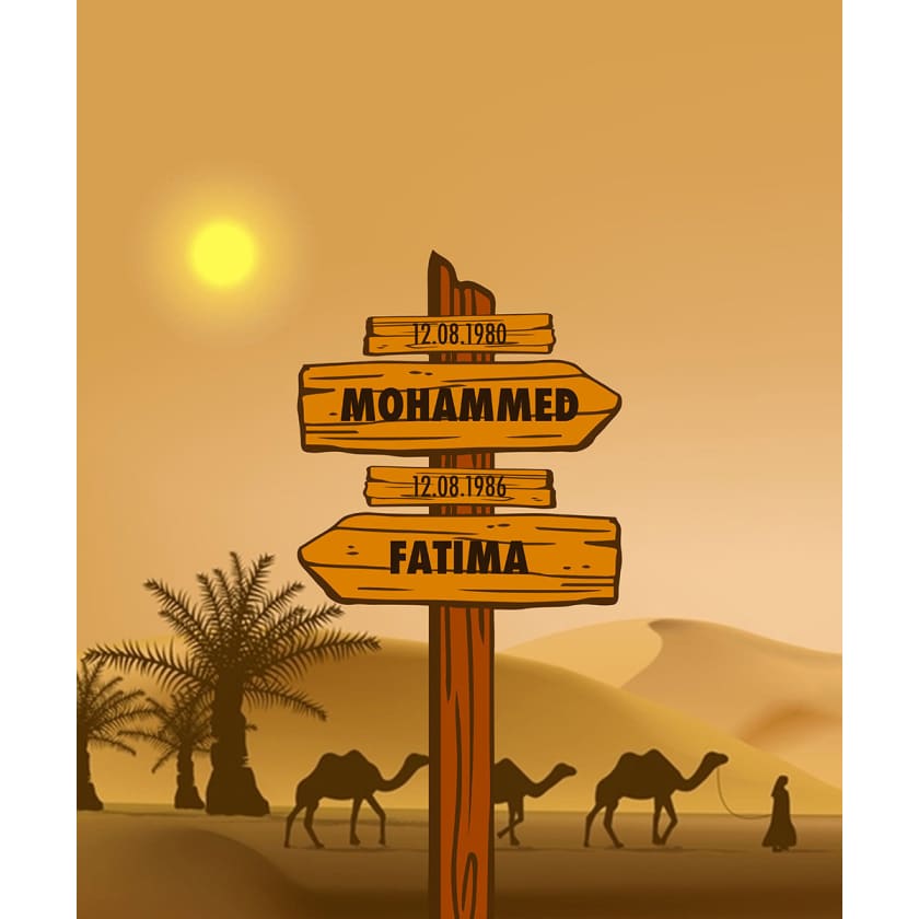 Tableau personnalisé Famille Désert Maroc poster encadré en