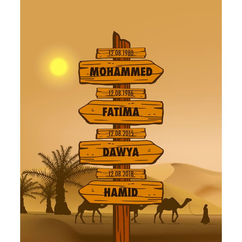 Tableau personnalisé Famille Désert Maroc poster encadré en