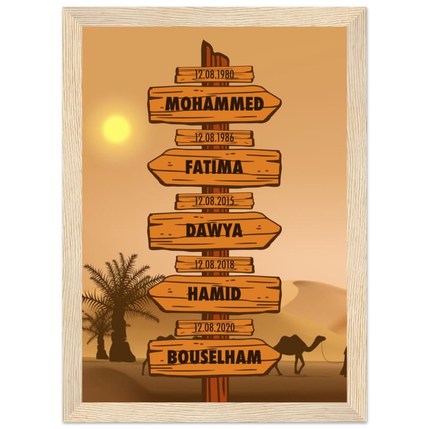 Tableau personnalisé Famille Désert Maroc poster encadré en