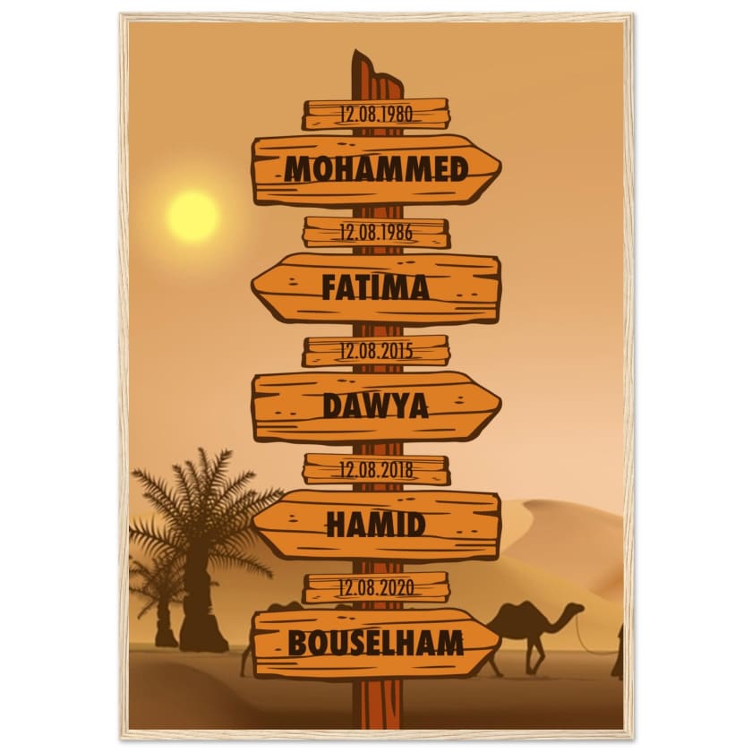 Tableau personnalisé Famille Désert Maroc poster encadré en
