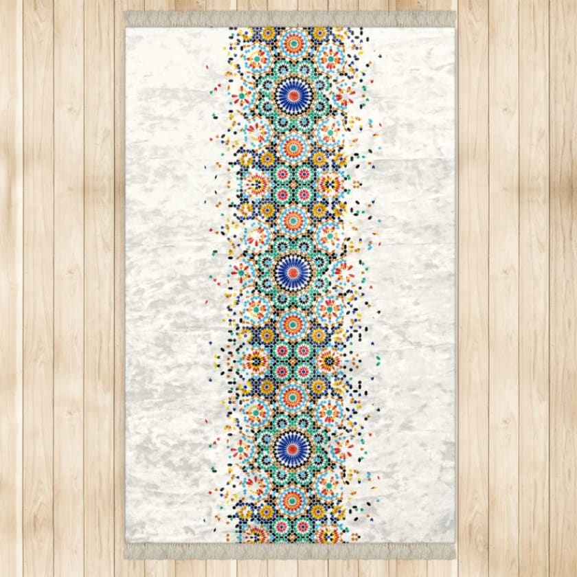 Tapis Marocain Motif zellige en velours