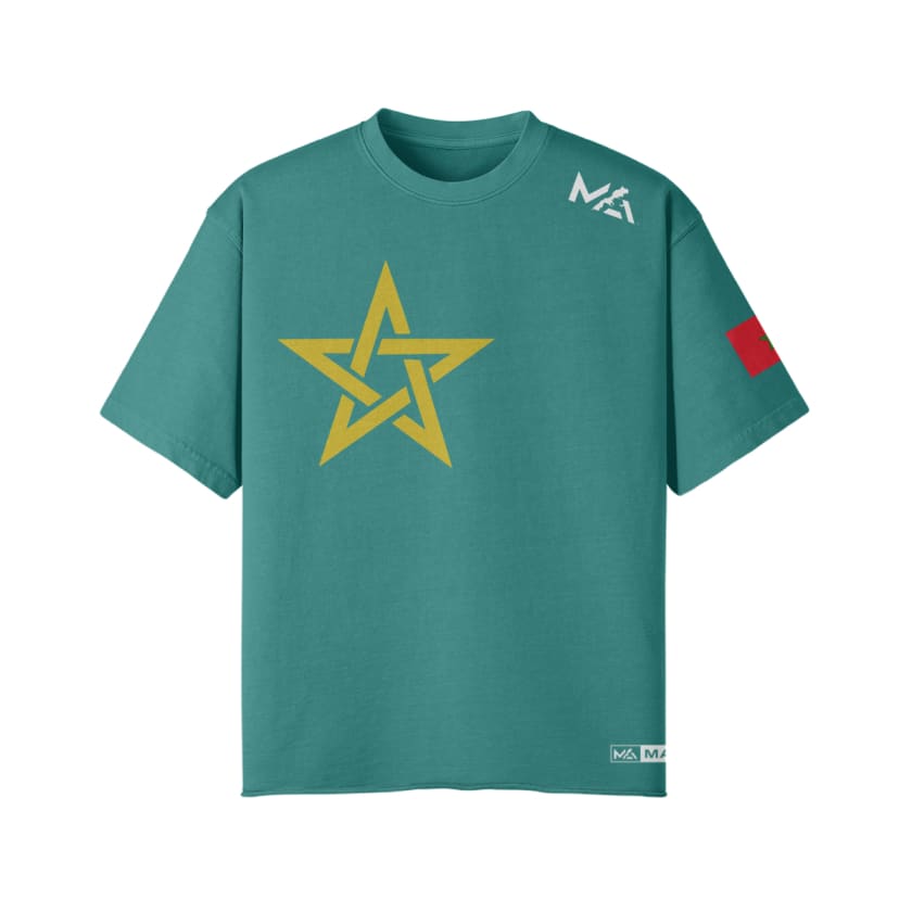 Tee-shirt oversize style vintage Étoile du Maroc dorée