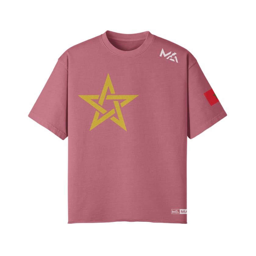 Tee-shirt oversize style vintage Étoile du Maroc dorée