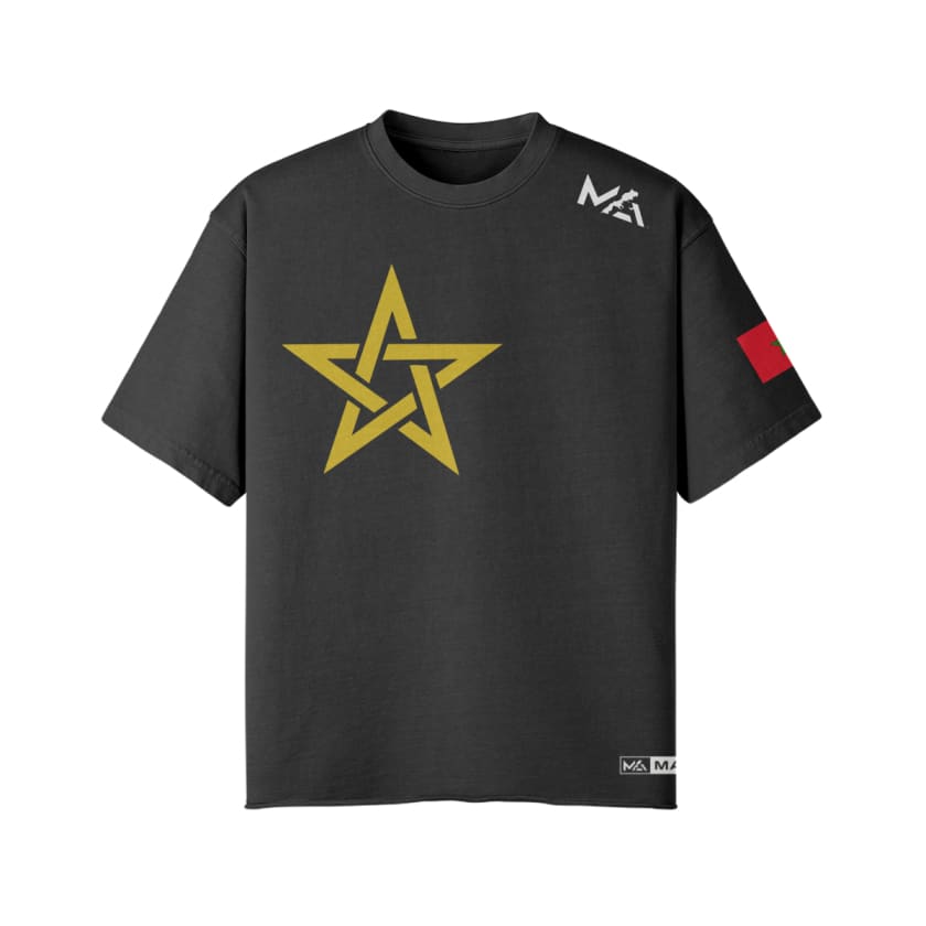 Tee-shirt oversize style vintage Étoile du Maroc dorée