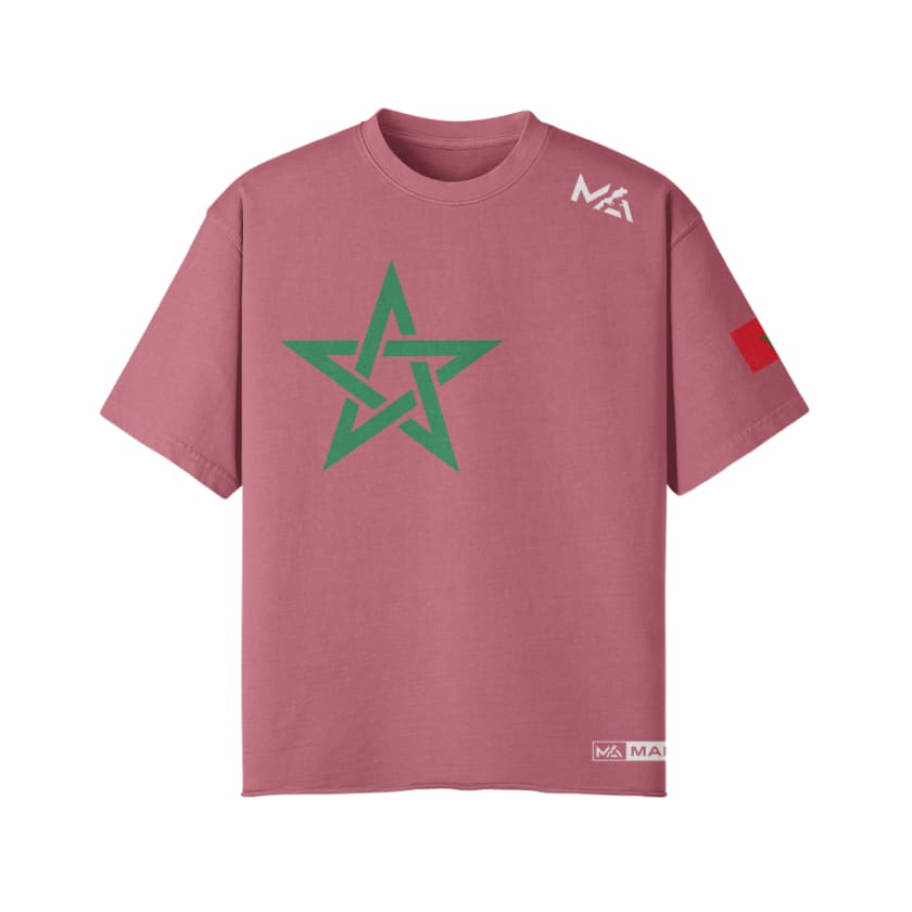 Tee-shirt surdimensionné style vintage Drapeau Maroc