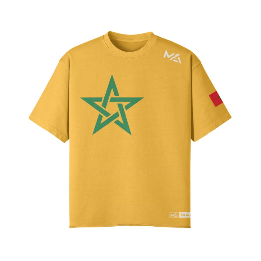 Tee-shirt surdimensionné style vintage Drapeau Maroc