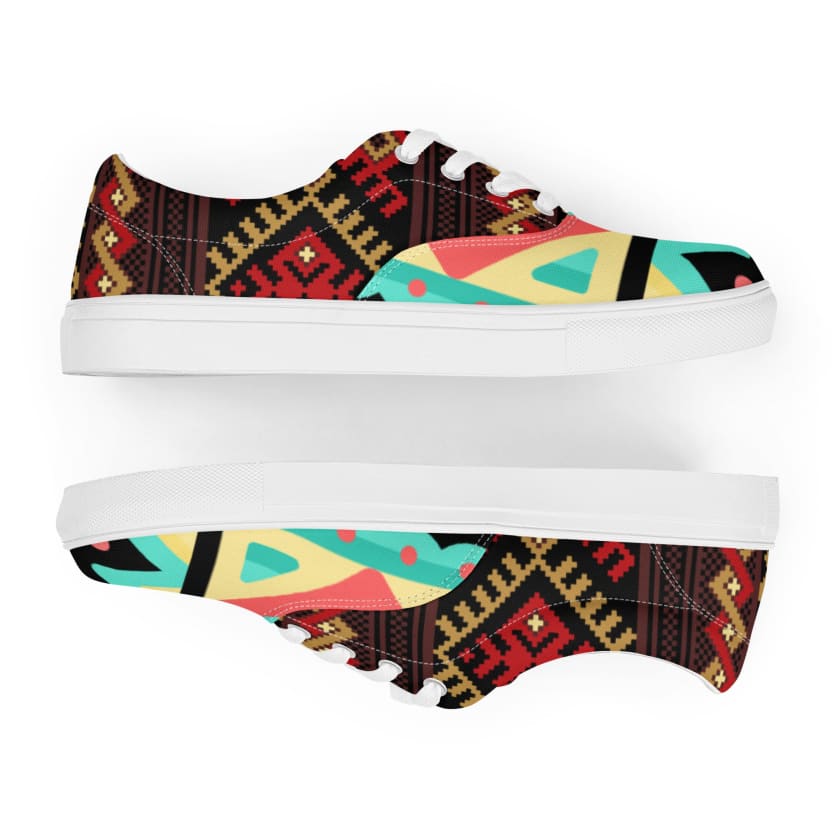 Tennis en toile avec lacets motifs marocain Amazigh unisexe
