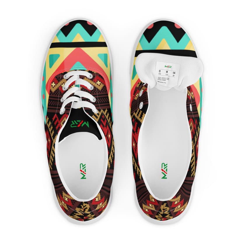 Tennis en toile avec lacets motifs marocain Amazigh unisexe