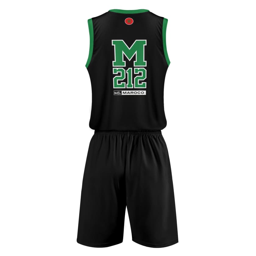 Tenue de basket-ball MAR212 Noir pour adultes unisexe 2