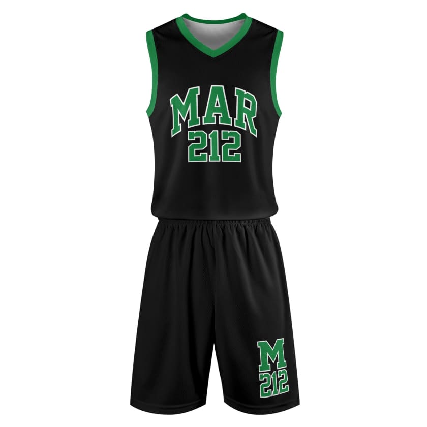 Tenue de basket-ball MAR212 Noir pour adultes unisexe 2