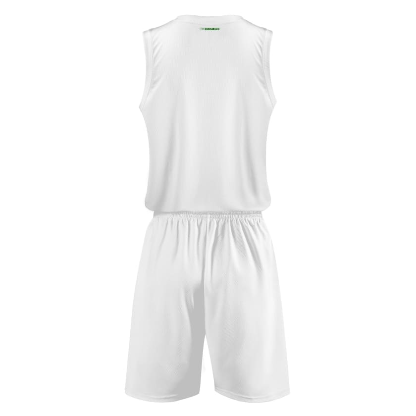 Tenue de basket MAR blanche pour adultes unisexe 2 pièces
