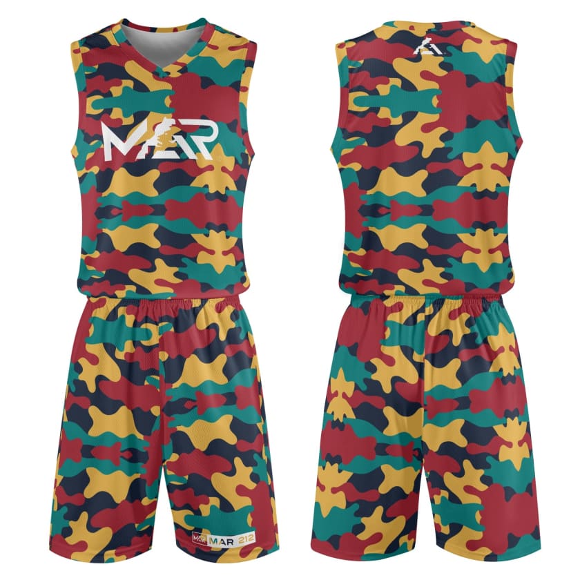 Tenue de basket MAR Camou unisexe 2 pièces