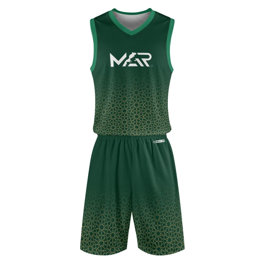 Tenue de basket MAR unisexe 2 pièces vert