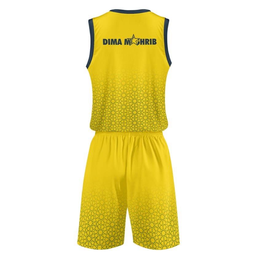 Tenue de basket MAROCO Dima Maghrib Jaune adultes unisexe 2