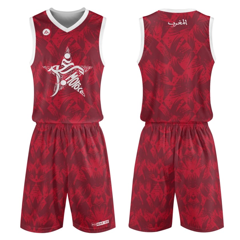 Tenue de basket Morocco star rouge
