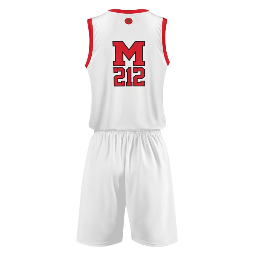 Tenue de basketteur blanc MAR212 pour adultes unisexe 2