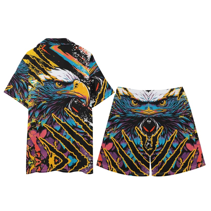 Tenue hawaïenne homme chemise et short MAR Aigle Royal