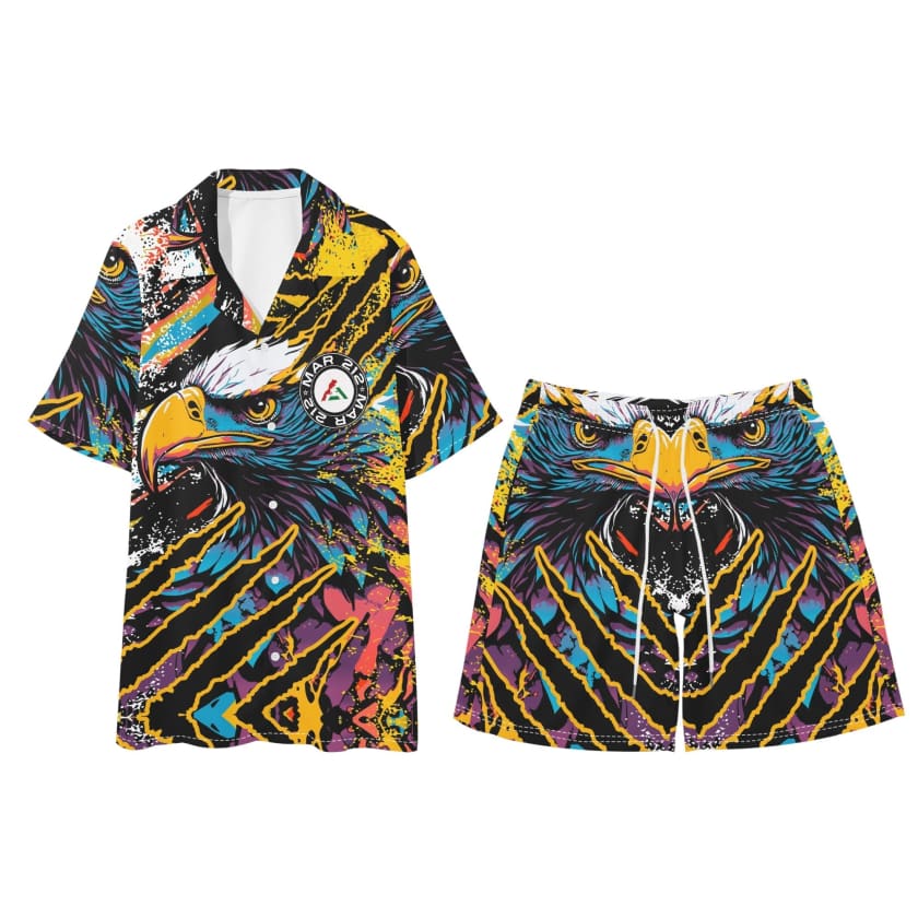 Tenue hawaïenne homme chemise et short MAR Aigle Royal