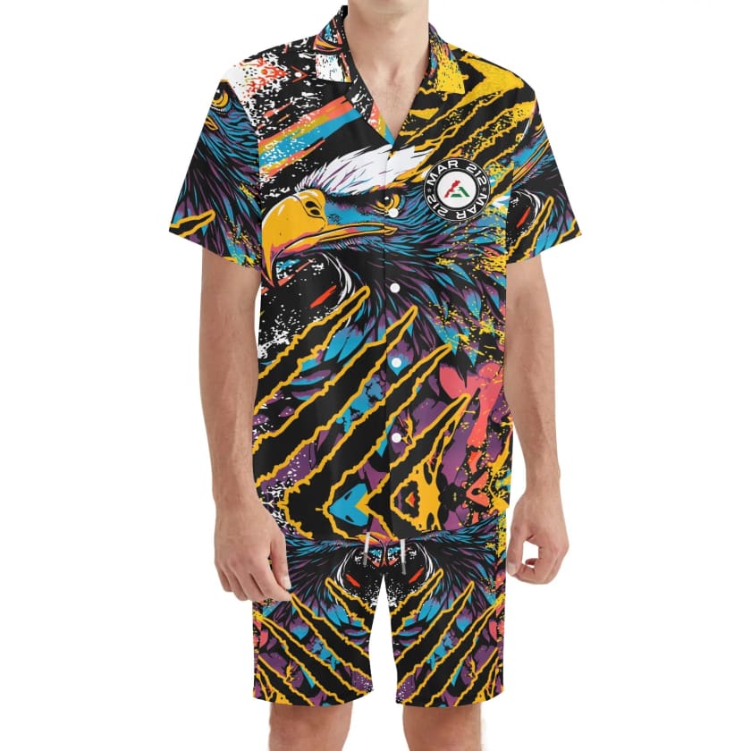 Tenue hawaïenne homme chemise et short MAR Aigle Royal