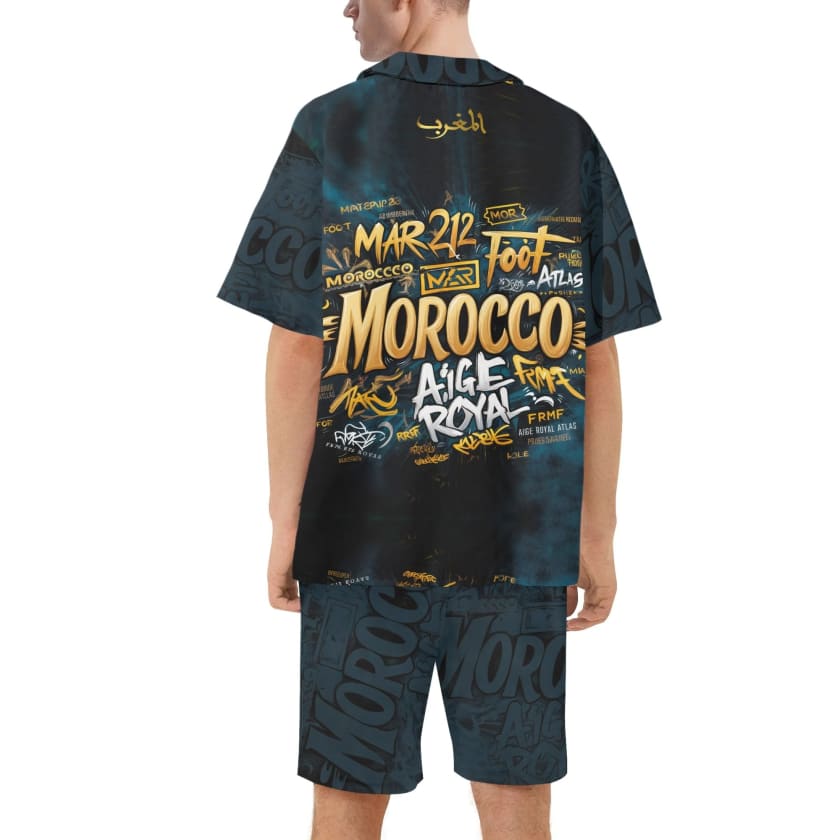 Tenue hawaïenne Morocco homme chemise et short MAR212