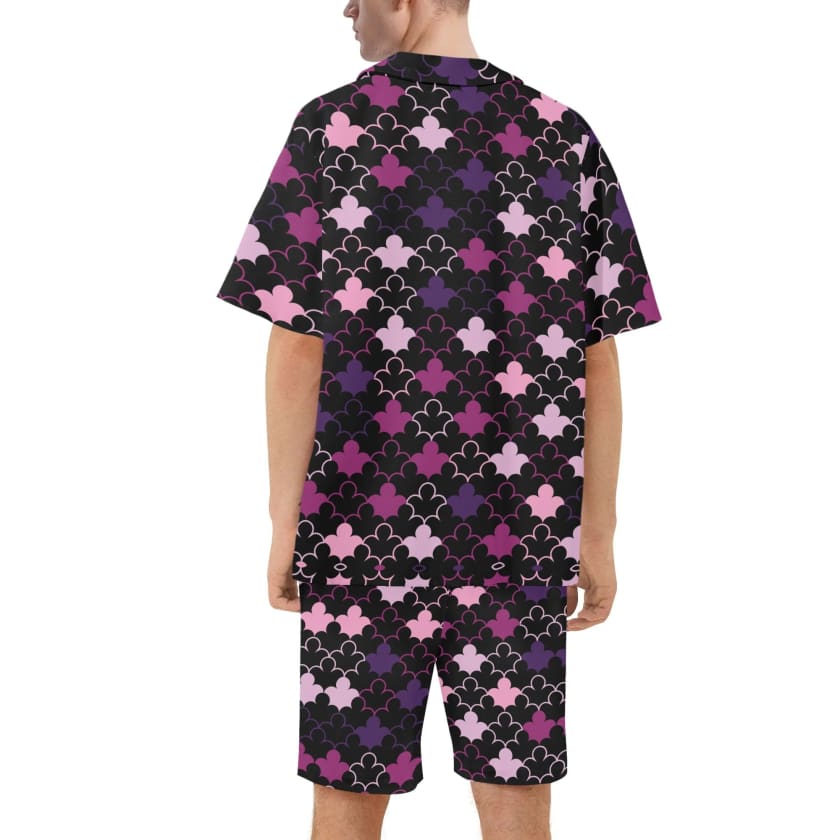 Tenue hawaïenne noire pour homme chemise et short MAR