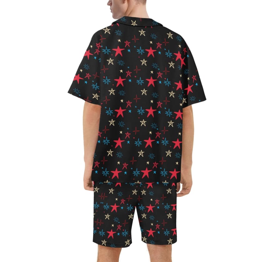 Tenue hawaïenne noire pour homme chemise et short MAR