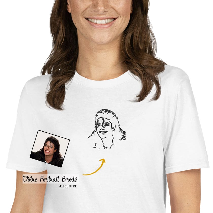 Tshirt personnalisé Brodé portrait Femme T-Shirt brodé Femme