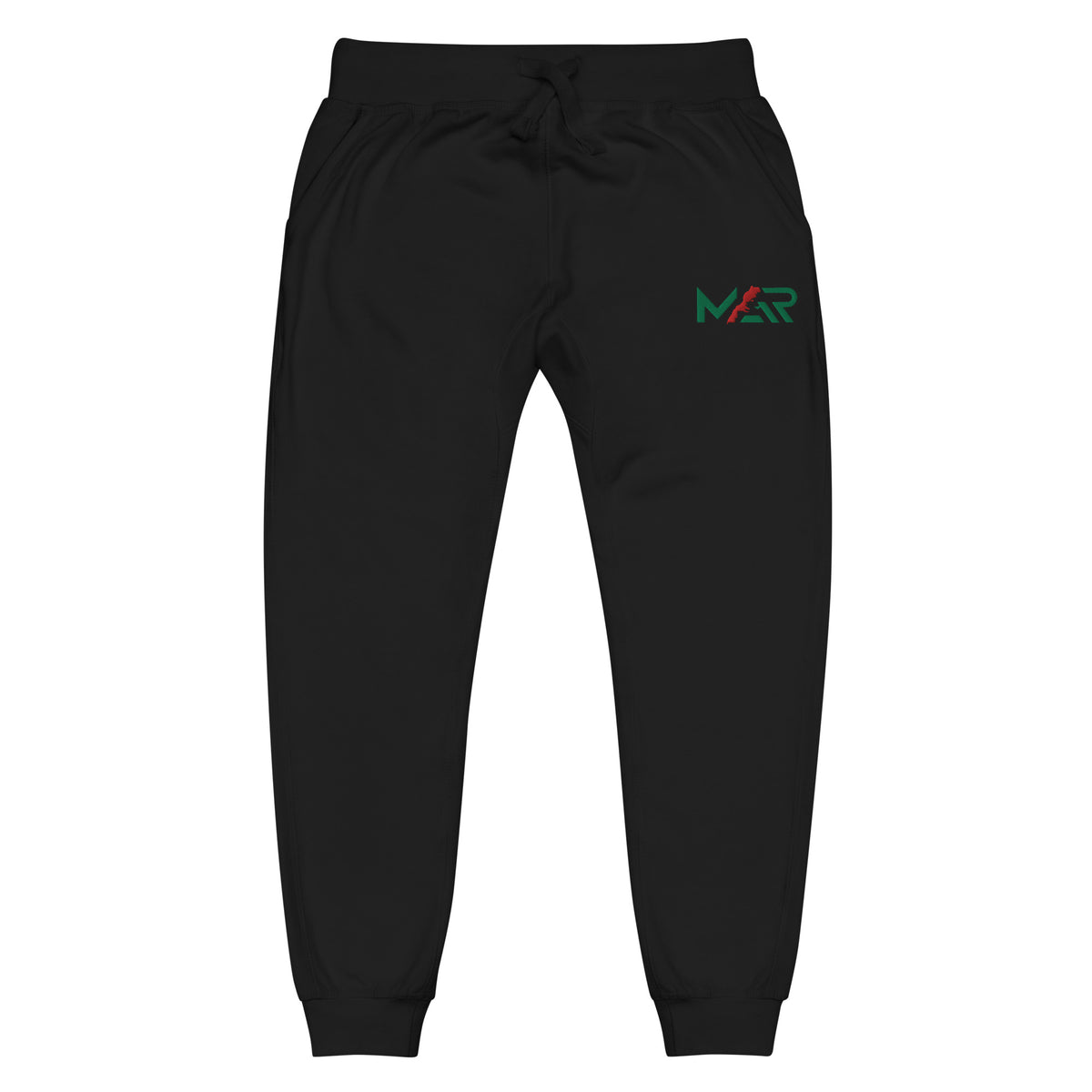 Pantalon de survêtement MAR brodé en molleton noir unisexe