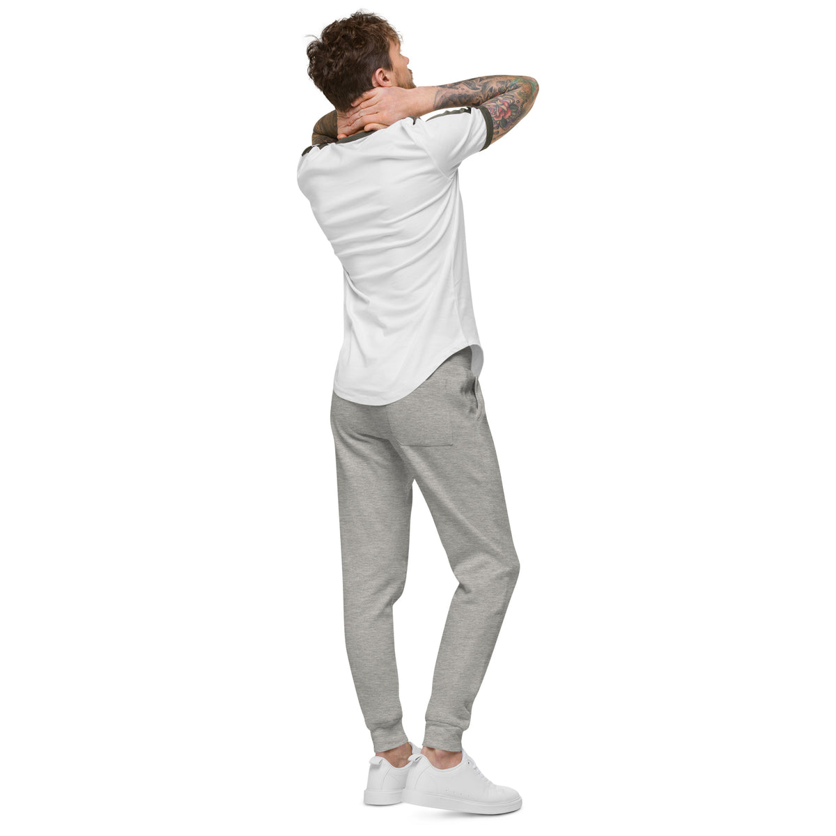 Pantalon de survêtement MAR brodé en molleton gris claire