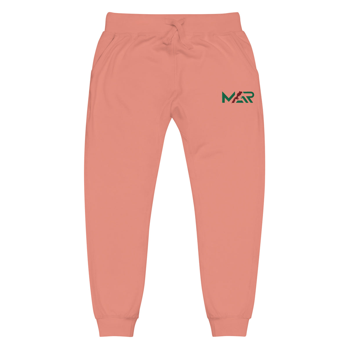 Pantalon de survêtement MAR brodé en molleton rose unisexe