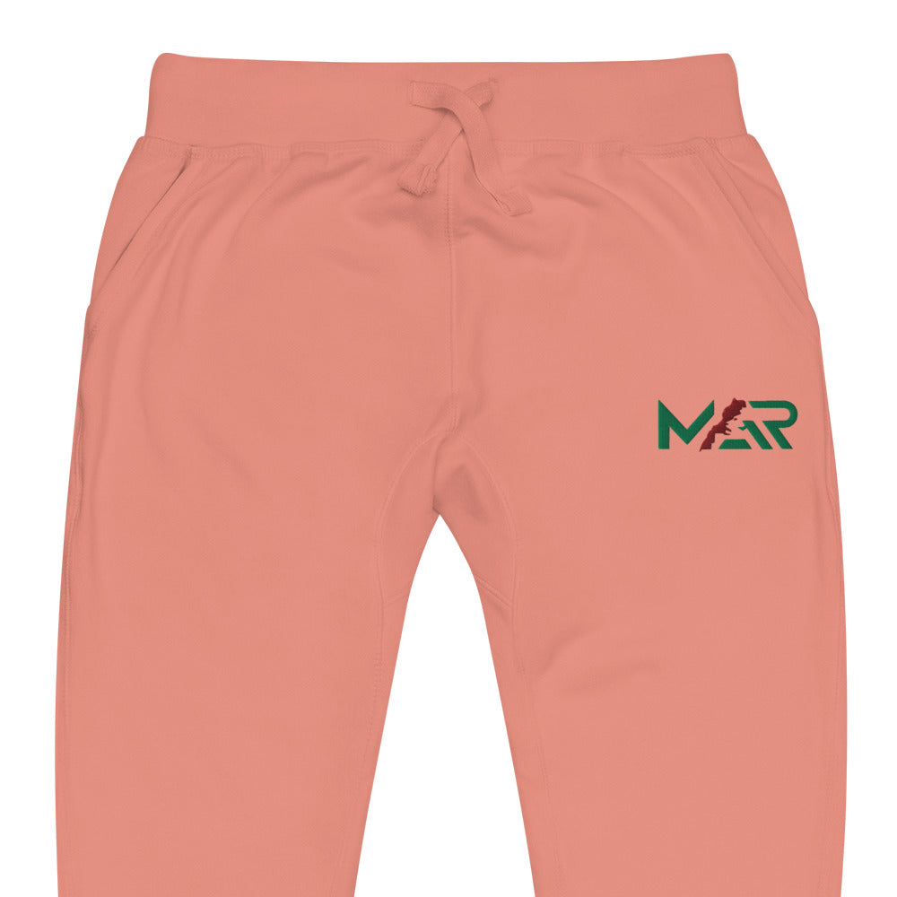 Pantalon de survêtement MAR brodé en molleton rose unisexe