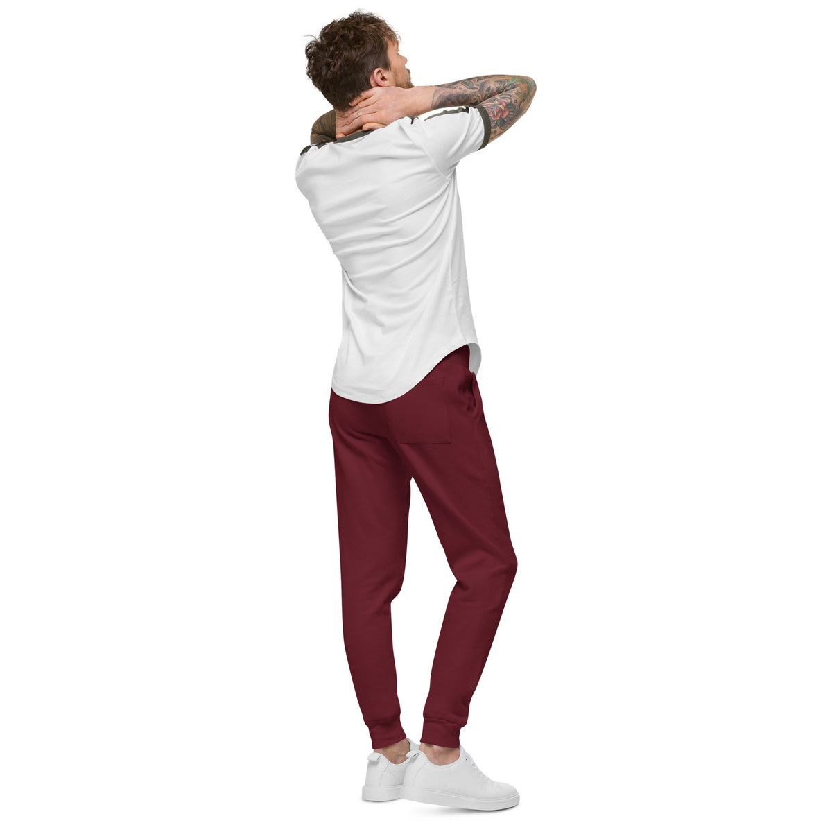 Pantalon de survêtement MAR brodé en molleton Marron unisexe